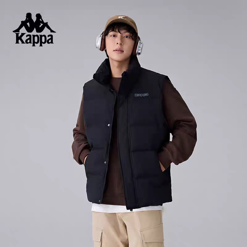 XY/Kappa卡帕背靠背秋冬羽绒马甲新款保暖背心运动外套男款K0E72NY21990