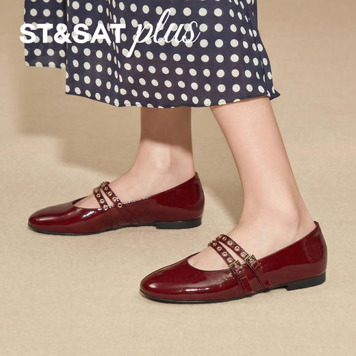 星期六26春新款铆钉绊带芭蕾玛丽珍SSE1111101 商品图9