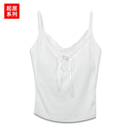 纯欲辣妹蕾丝蝴蝶结提花吊带背心-纪念日百货门店同款169256386 商品图3