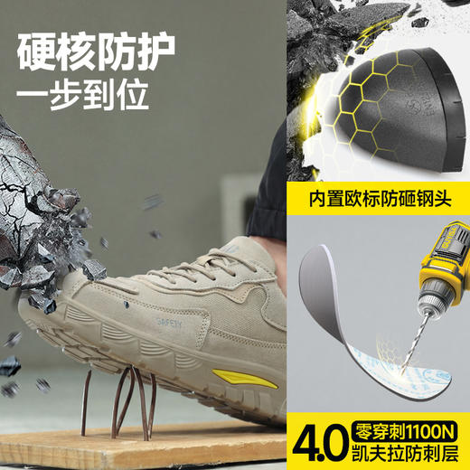 2026年新款低帮防砸防刺四季款耐磨实心底4.0凯夫拉防护鞋 商品图4