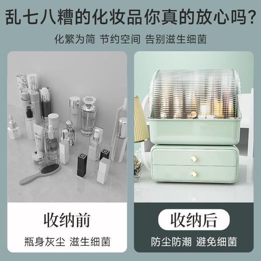 化妆品收纳盒桌面置物架箱抽屉式整理梳妆台防尘口红护肤储物盒子 商品图1