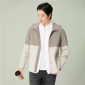 佐丹奴男装26年新款拼色防泼水轻薄风衣外套01076006