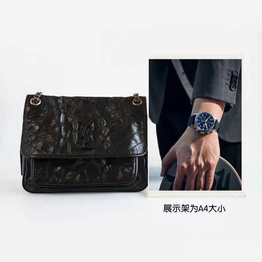 【95新】YSL圣罗兰Niki系列633158中号黑银D扣niki链条包单肩包女士010226NJS05 商品图8