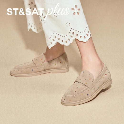 【万步系列】星期六26春新款法式彩钉一脚蹬乐福鞋SSE1111172 商品图10