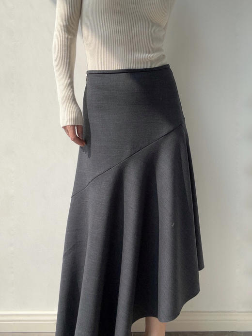 YANYI CHANG｜92880260  不对称斜裁A型半裙 [ 烟墨花灰 ] 商品图2