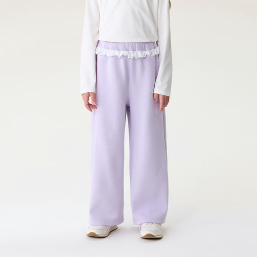 马克珍妮甜美休闲女童莫代尔花边套装2026年春装新款560211 商品图2