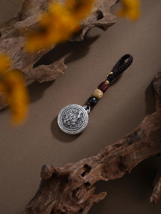 子佩集【守财貔貅】银S999钥匙扣【YSY012】小摆件仿古可转动貔貅八方来财2602 商品图2