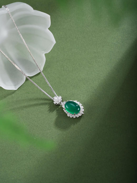 子佩集【花开良缘】银S925套链项链【TL016622】绿玉髓椭圆2602 商品图6