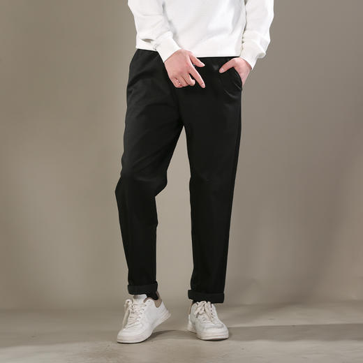 DRONKOO 2026 抽绳松紧腰后口袋压线贴织唛中厚休闲长裤 商品图1