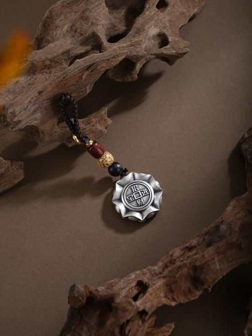 子佩集【财来运转】银S999钥匙扣【YSY011】小摆件仿古可转动招财进宝八方来财八卦元宝2602 商品图6