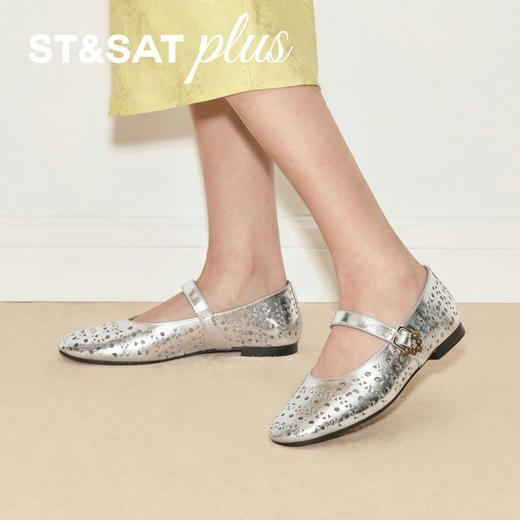 星期六26春新款气质镂空复古扣饰玛丽珍SSE1111102 商品图5