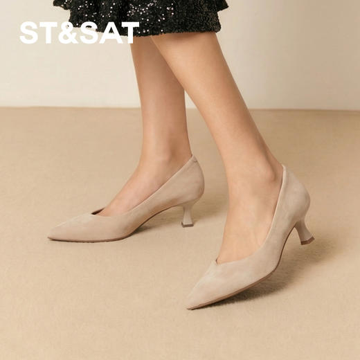 【糯米糍系列】星期六26春新款通勤舒适猫跟单鞋SSE1111048 商品图11