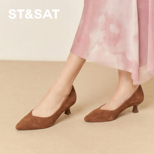 【糯米糍系列】星期六26春新款通勤舒适猫跟单鞋SSE1111048 商品图12