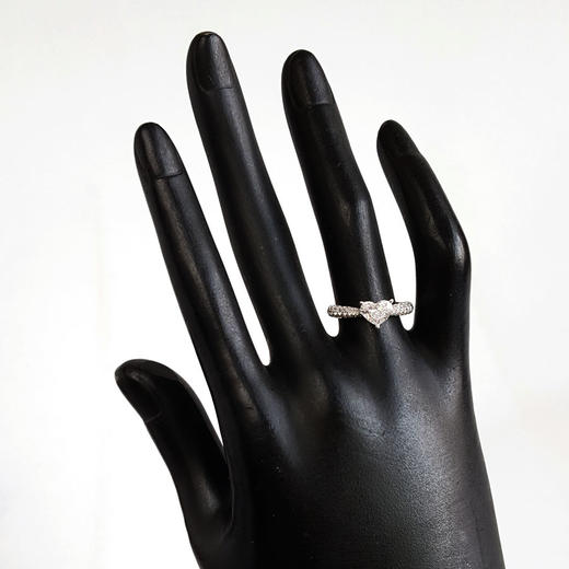 【天然正品】AU750白金经典简约三爪款心型1.0克拉钻石戒指12号（戒圈可改）090226NJS23 商品图9