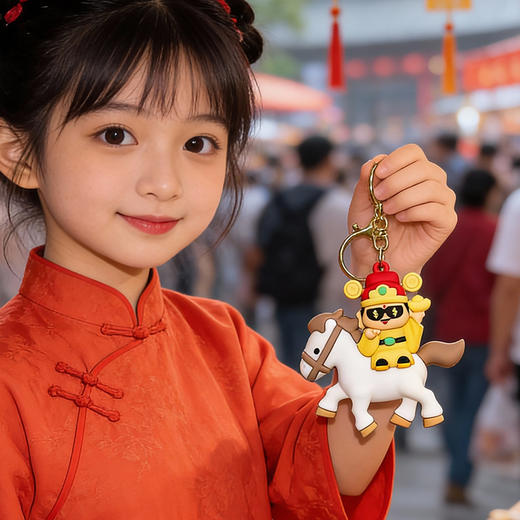 【国潮财运❗一马当先】马年吉祥物钥匙扣小马挂件马上来财神元宝发财挂件新春小礼物礼品。rg 商品图3