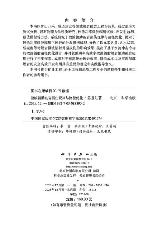 微波辅助破岩损伤规律与路径优化 商品图2