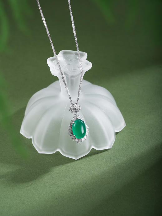 子佩集【花开良缘】银S925套链项链【TL016622】绿玉髓椭圆2602 商品图2