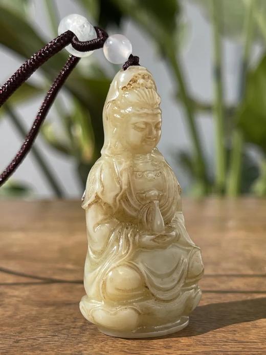 和田白玉雕观音坐像吊坠，顺丰包邮 商品图11