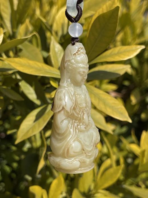 和田白玉雕观音坐像吊坠，顺丰包邮 商品图13