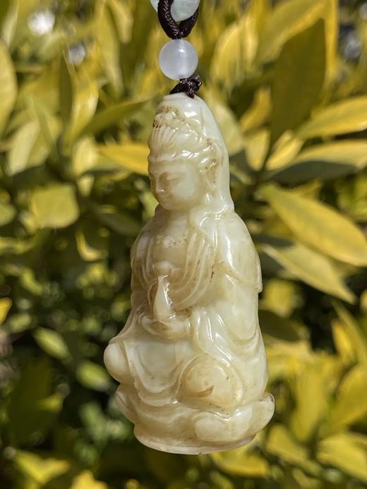 和田白玉雕观音坐像吊坠，顺丰包邮 商品图10