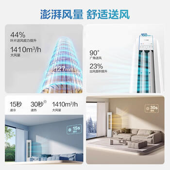 海尔空调 净省电 2匹柜机 新一级能效变频冷暖客厅立式 双排纯纯铜管 KFR-50LW/E1-1 商品图3