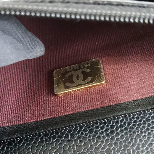 【98新闲置】CHANEL香奈儿AP0250 Y01864 C3906黑金荔枝纹WOC发财包链条包单肩包女士140226JJ01 商品图9