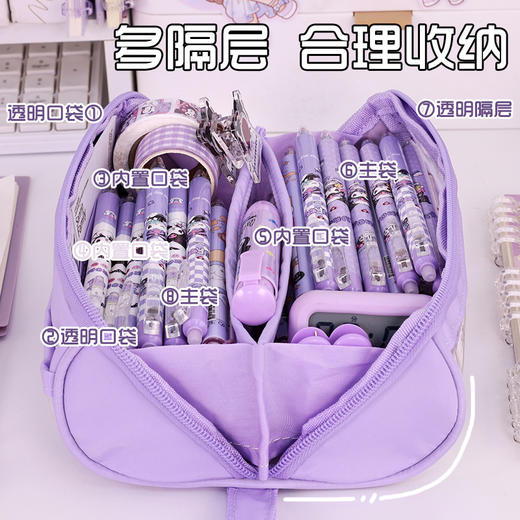 【圆筒笔袋❗透明大容量空间收纳】开学季新款透明笔袋创意简约多功能小学生文具铅笔盒大容量文具盒。rg 商品图0