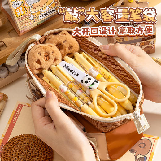 【巨能装❗大开口设计，拿取方便】可爱抽绳笔袋大容量小众款铅笔盒初中女生高颜值ins风童趣文具盒。rg 商品图1