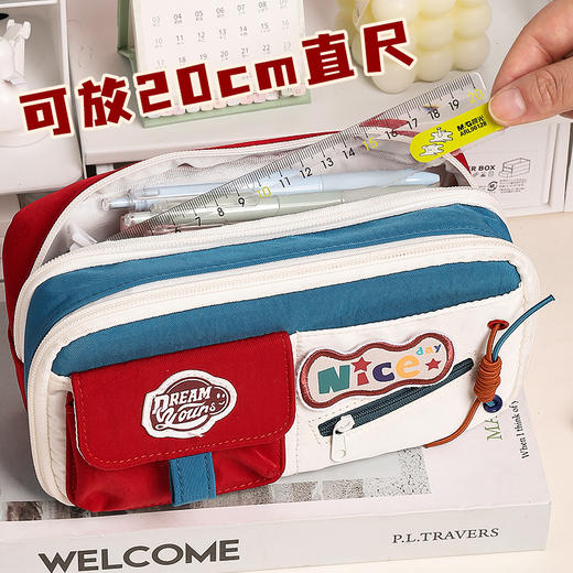 【美式复古笔袋❗九层大容量】新款开学季笔袋小众不撞款初中生高级感铅笔盒复古女孩文具盒笔袋。rg 商品图3