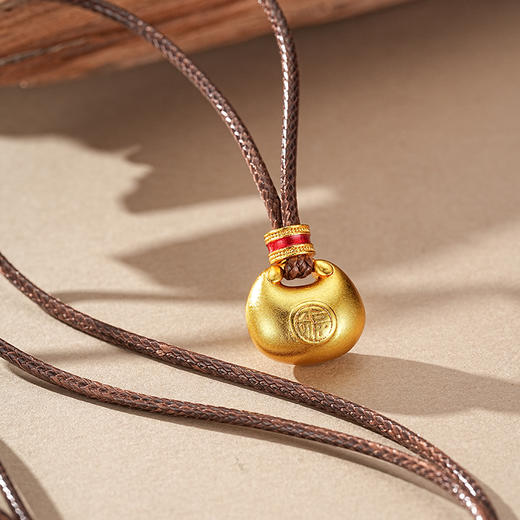 【福袋沙金项链】敦煌小众镀金古法沙金转运罗盘吊坠 男女式古币项链 商品图5