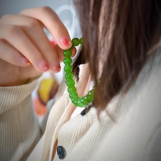 苹果绿色碧玉珠子项链 商品图2