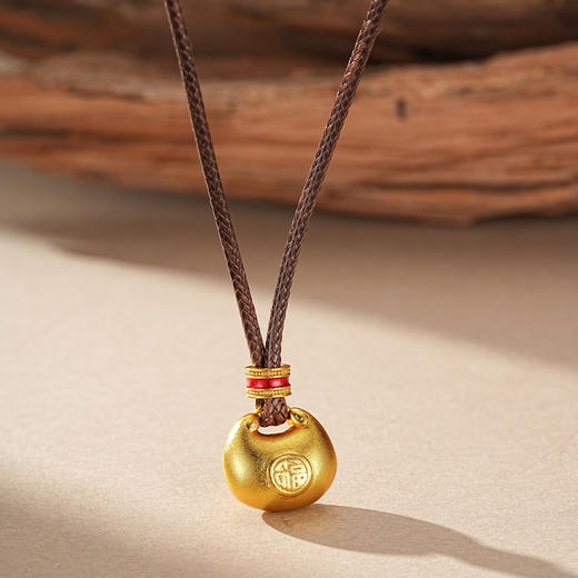 【福袋沙金项链】敦煌小众镀金古法沙金转运罗盘吊坠 男女式古币项链 商品图4