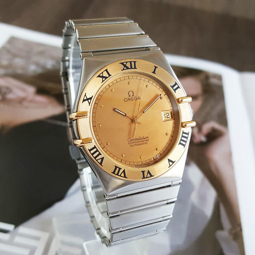 【95新】OMEGA 欧米茄1300.10.00（相似款）天文台认证自动机械机芯日期显示35MM（中性款）星座系列精钢/18K黄金030226NJS02 商品图2