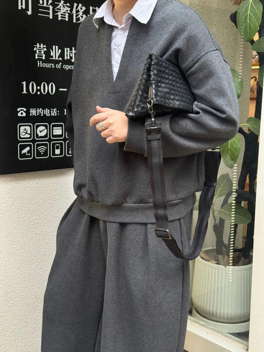 Bv 编织 牛皮 黑色 斜挎包 商品图3