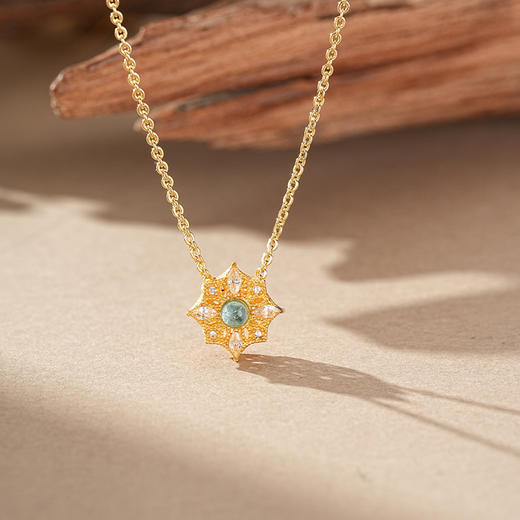 【如意宝莲碧玺项链】敦煌小众设计款莲花碧玺项链 新中式国风文创配饰 商品图3