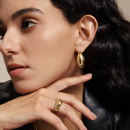 【网球职业运动员李娜&张予曦同款】Mordern Art 现代艺术时期 | 小水滴金/银圈耳环 商品图2