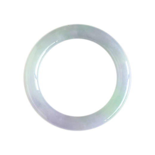 【天然正品】A货翡翠天然收藏级细腻无纹裂圆条糯冰种春彩紫罗兰54号翡翠手镯120226NJS61 商品图0