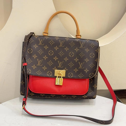 LV Marignan 老花拼红 锁头 邮差包 商品图0