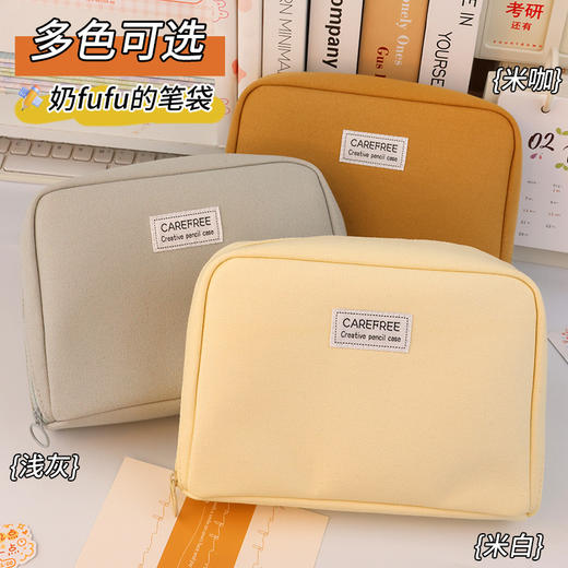 【升级大容量笔袋❗轻松收纳】笔袋大容量耐脏高颜值帆布大容量简约透明文具袋学生小众铅笔盒。rg 商品图3