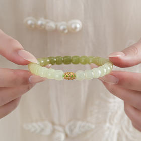 【青云·和田玉渐变桶珠手串】真品天然和田玉晴水渐变串珠手串女款翡翠玉石手链高级感原创设计