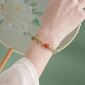 【福禄·和田玉葫芦手串】天然和田玉圆珠手串女款搭配南红葫芦福禄吉祥简约大方新中式手链