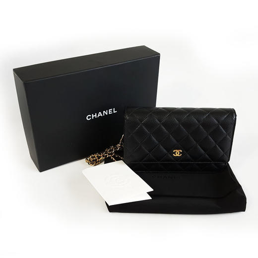 【98新闲置】CHANEL香奈儿AP0250 Y01864 C3906黑金荔枝纹WOC发财包链条包单肩包女士140226JJ01 商品图1