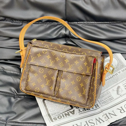 Lv 中古 中号 老花 骆驼包 商品图0
