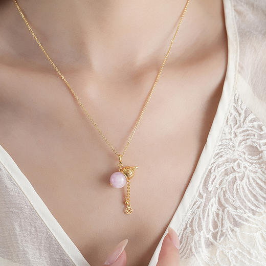 【敦煌沙金葫芦吊坠项链】敦煌轻奢国风项链 新款葫芦吊坠设计款项链 商品图3