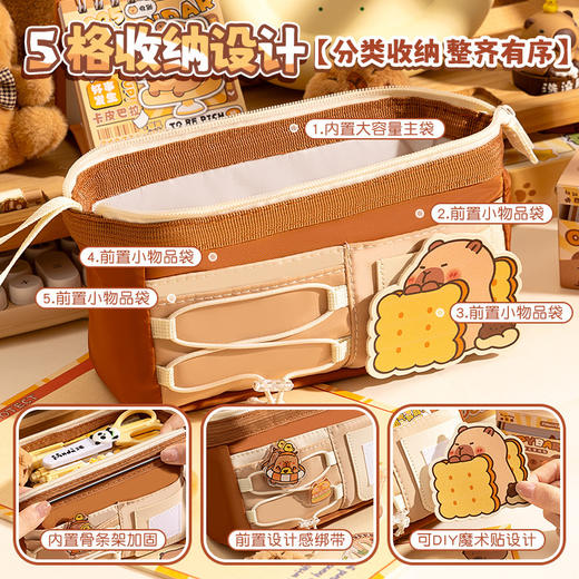 【巨能装❗大开口设计，拿取方便】可爱抽绳笔袋大容量小众款铅笔盒初中女生高颜值ins风童趣文具盒。rg 商品图0