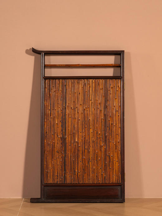 清	红木嵌湘妃竹双折屏风 商品图2