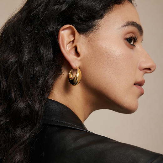 【网球职业运动员李娜&张予曦同款】Mordern Art 现代艺术时期 | 小水滴金/银圈耳环 商品图1