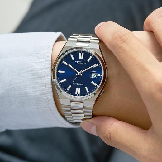 西铁城日本官方正品蓝宝石玻璃日期显示不锈钢防水机械表NJ0150-81L 商品图3