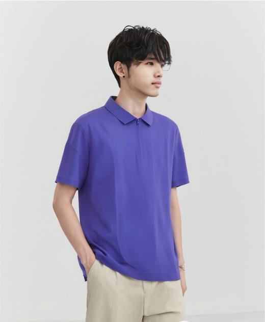 佐丹奴男装26年新款全棉液氨半拉锭领口POLO衫01016289 商品图3