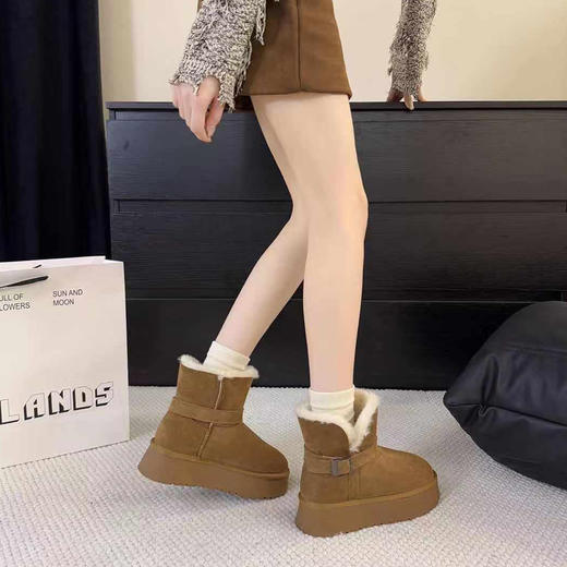 （驼色37无货勿拍 深棕38无货勿拍）翻边绒感雪地靴-纪念日百货门店同款167746795 商品图1